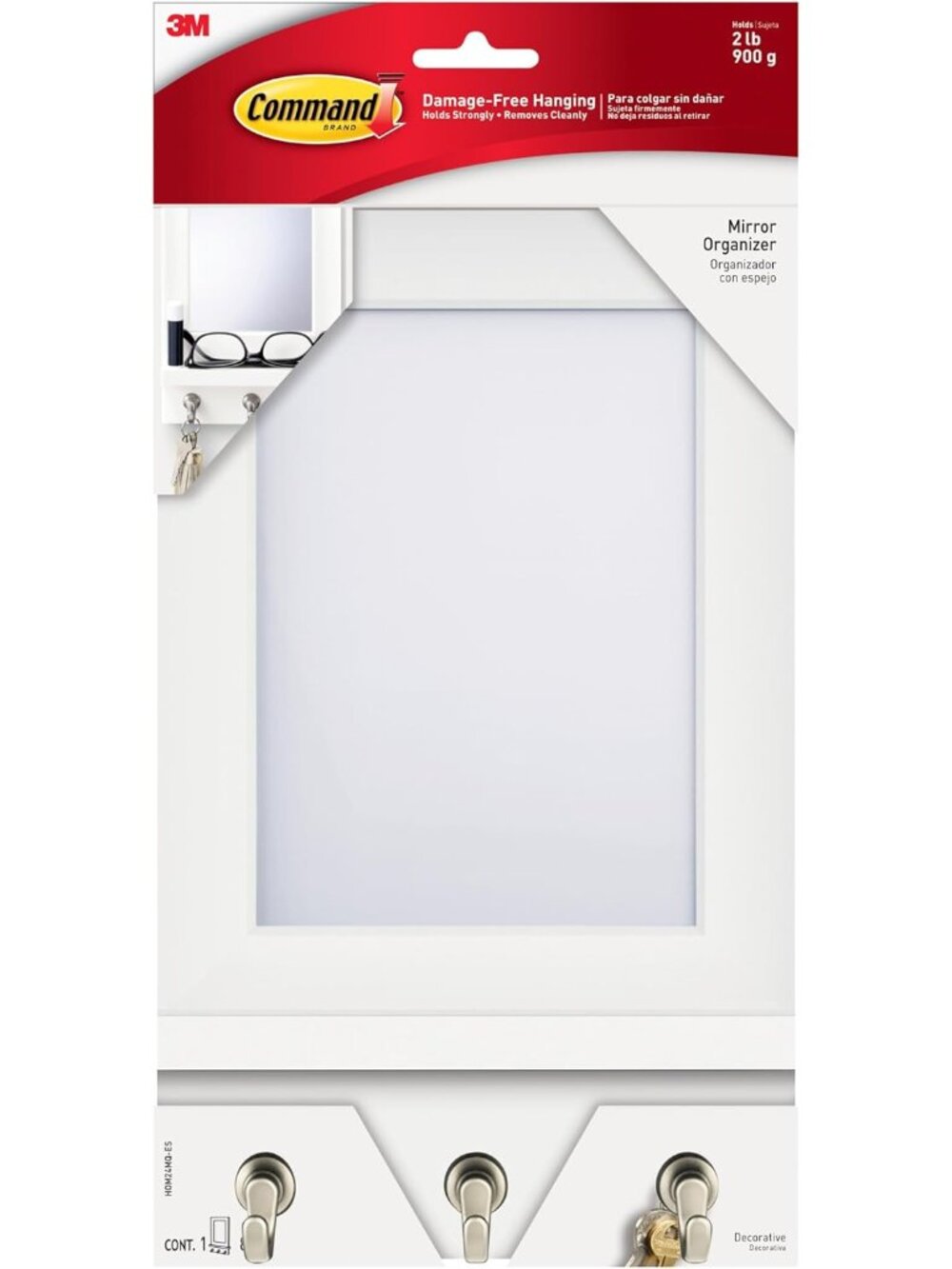 Mirror Organizer, Quartz, 1 Organizer, 8 Strips